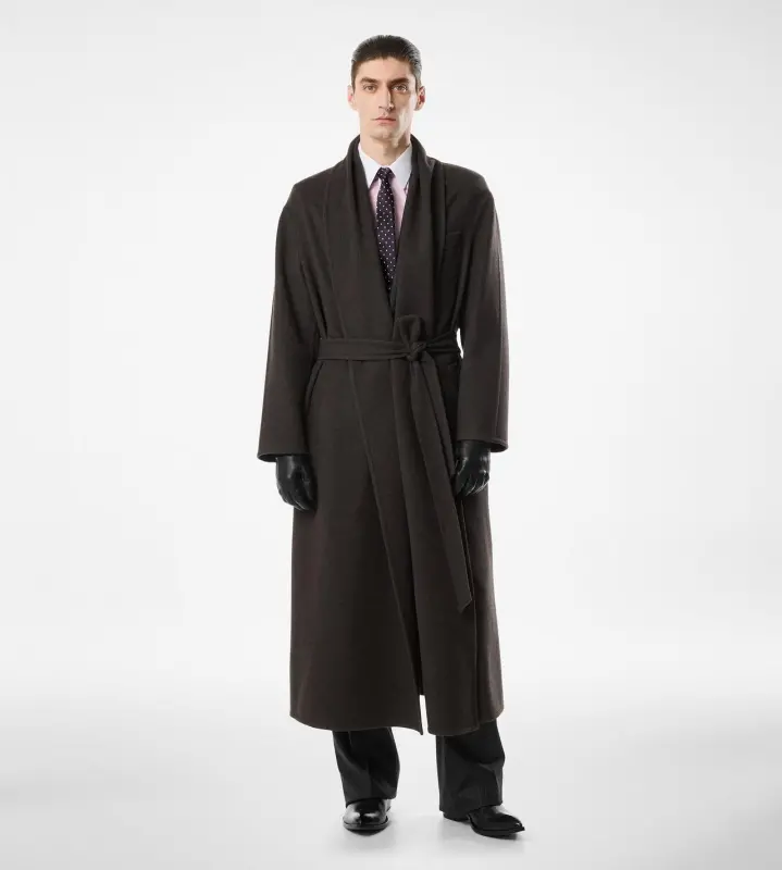 DOUBLE SPLITTABLE CASHMERE SHAWL COAT GRAPHITE online